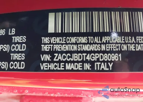 2016 Jeep Renegade Limited z USA, uszkodzony, nr VIN ZACCJBDT4GPD80961